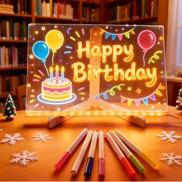 Acrylic LED Note Board with 7 Pens