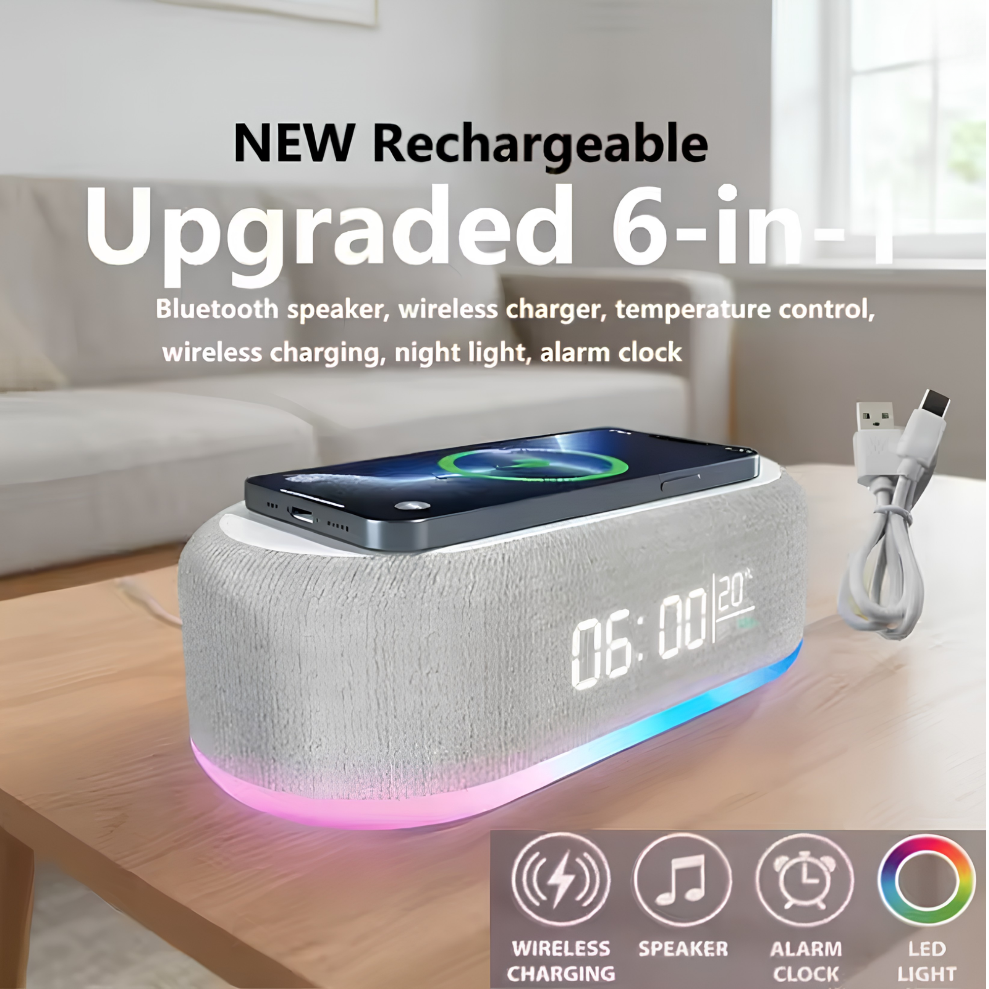 All-in-1 Desk & Bedside Speaker Hub