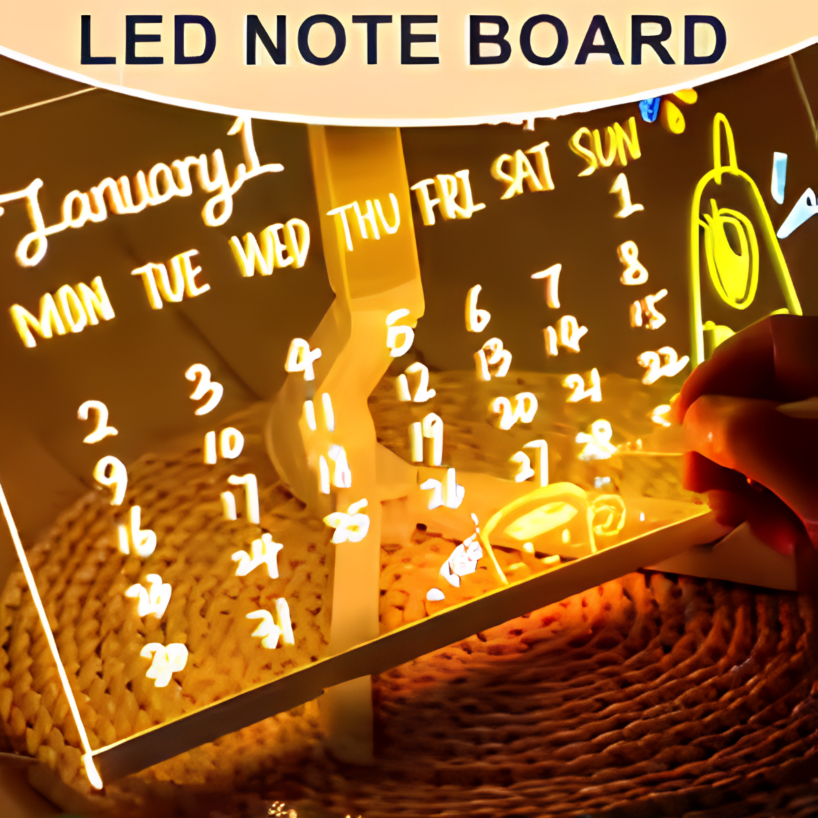 Acrylic LED Note Board with 7 Pens
